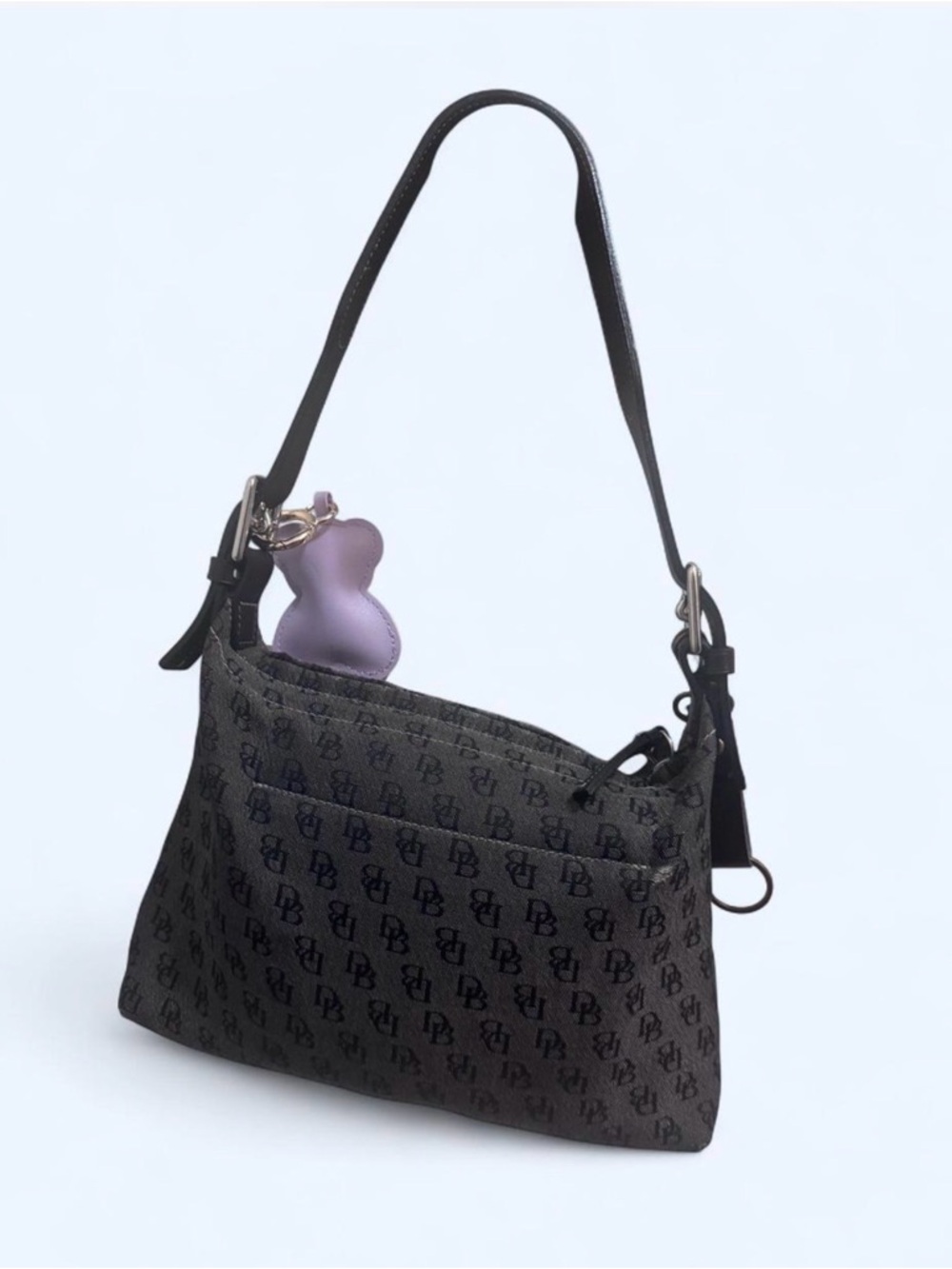 Dooney & Bourke Vtg Y2K Monogram Canvas Shoulder Bag - Picture 3 of 6